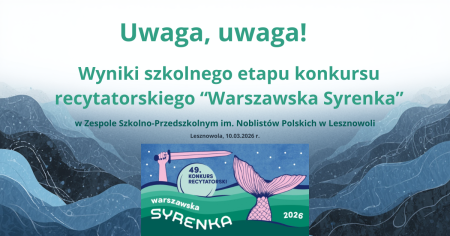 Szkolny etap konkursu recytatorskiego „Warszawska Syrenka”