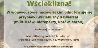 Przypadki wścieklizny u zwierząt na terenie województwa mazowieckiego w 2022 r.